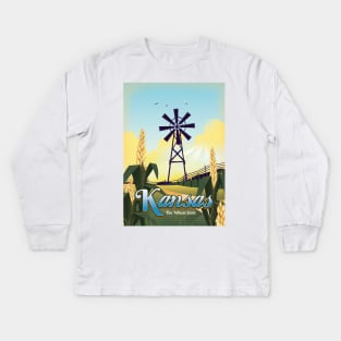 Kansas "The Wheat State" Kids Long Sleeve T-Shirt